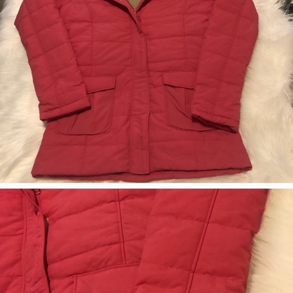 Lands End Girls pink down puffer coat XL
